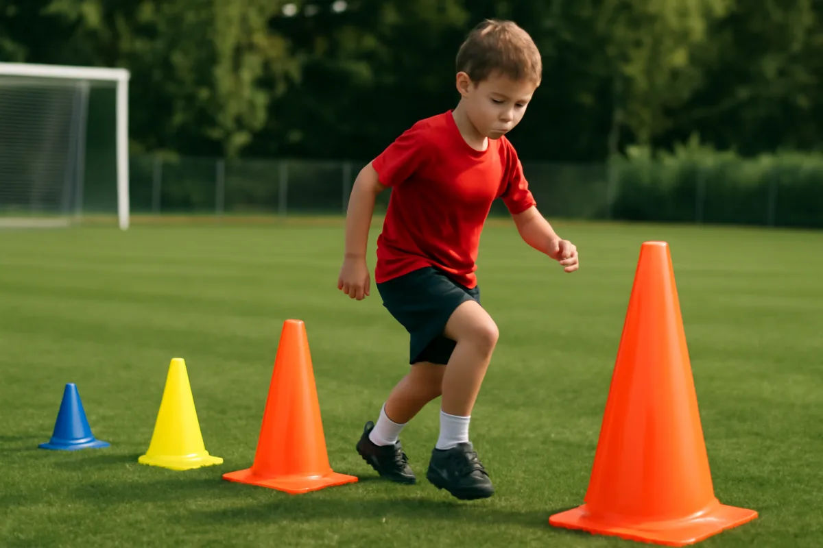 Coni da allenamento per bambini: la misura che cambia ogni esercizio tecnico